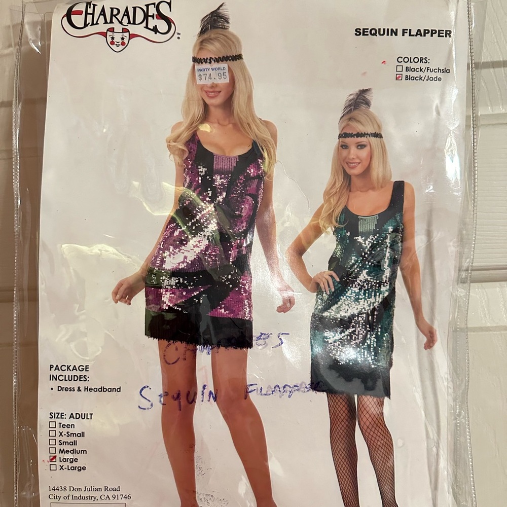 Ladies Large Gently Used Sequin Flapper Dress. No… - image 4